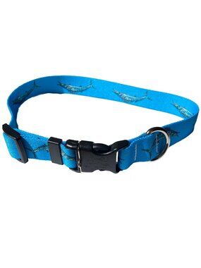 Blue Wahoo Washable Dog Collar by Yellow Dog Designs Sizes M - L